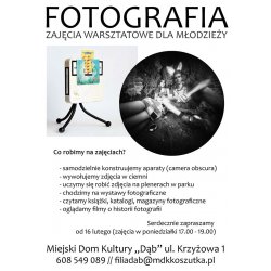 Rozpoczynamy warsztaty fotograficzne dla młodzieży!