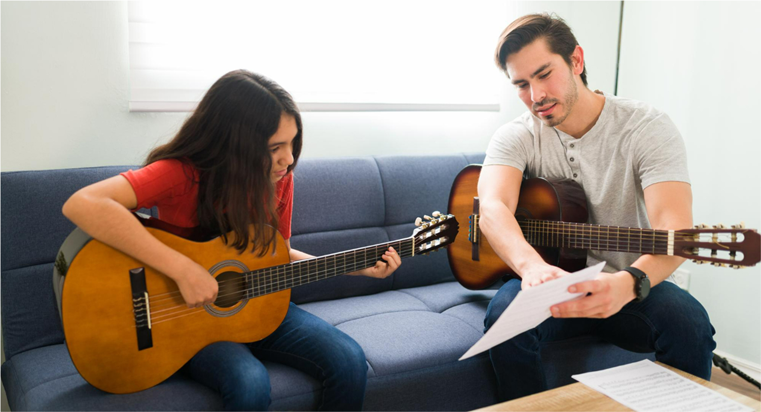lekcja gry na gitarze